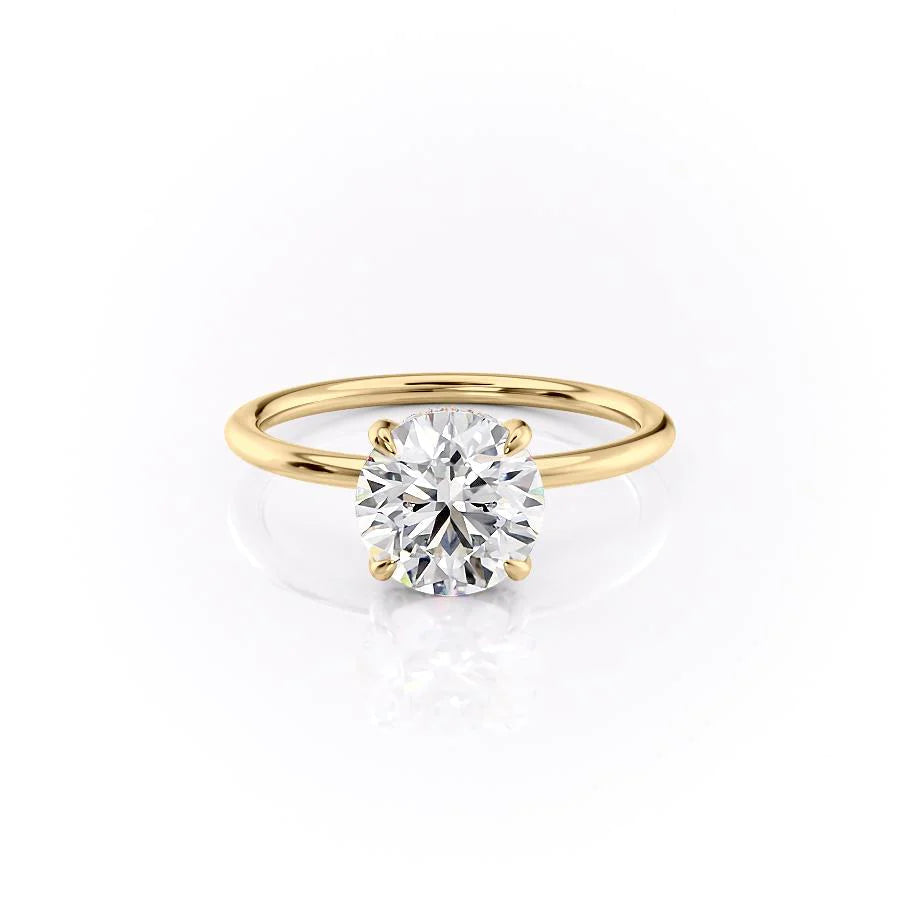 The Crown Liberty Set With Round Solitaire Lab Diamond 1 Carat 14K Gold#material_14k-gold