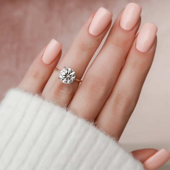 The Crown Liberty Round Lab Diamond Moissanite Engagement Ring *Shown with 2.5 ct #material_gold