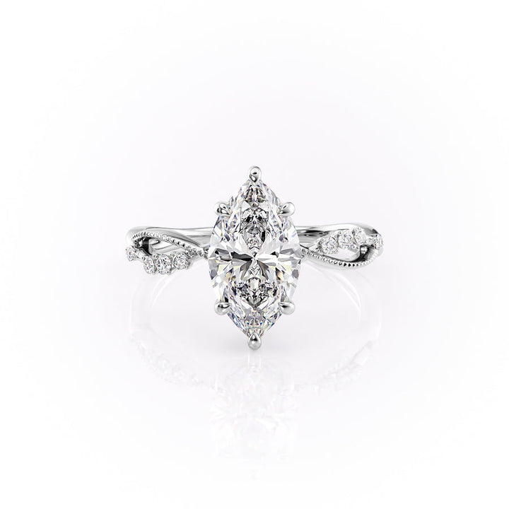 The Dallas Set With Marquise Side Stone Moissanite#material_14k-white