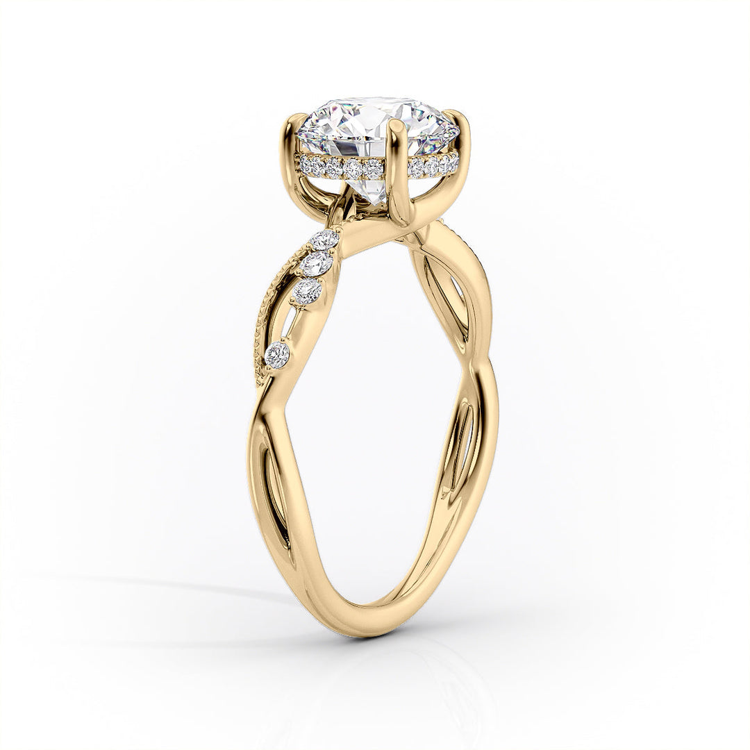 The Dallas Set With Oval Side Stone Moissanite#material_14k-gold