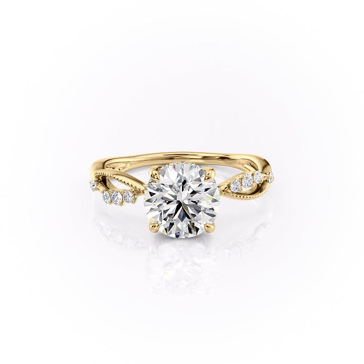 The Dallas Set With Round Nature Lab Diamond 1 Carat 14K Gold#material_14k-gold