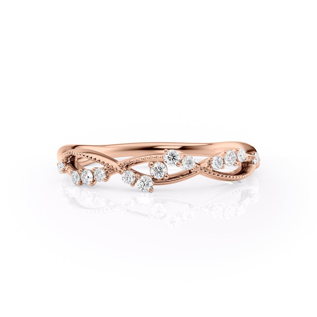 The Dallas Wedding Bands Diamonds Half Way 14K Rose#material_14k-rose