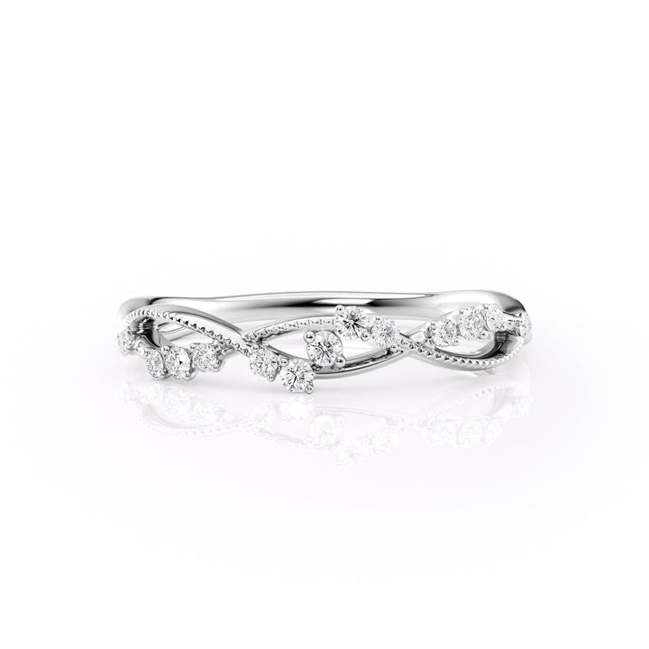 The Dallas Wedding Bands Diamonds Half Way 14K White#material_14k-white