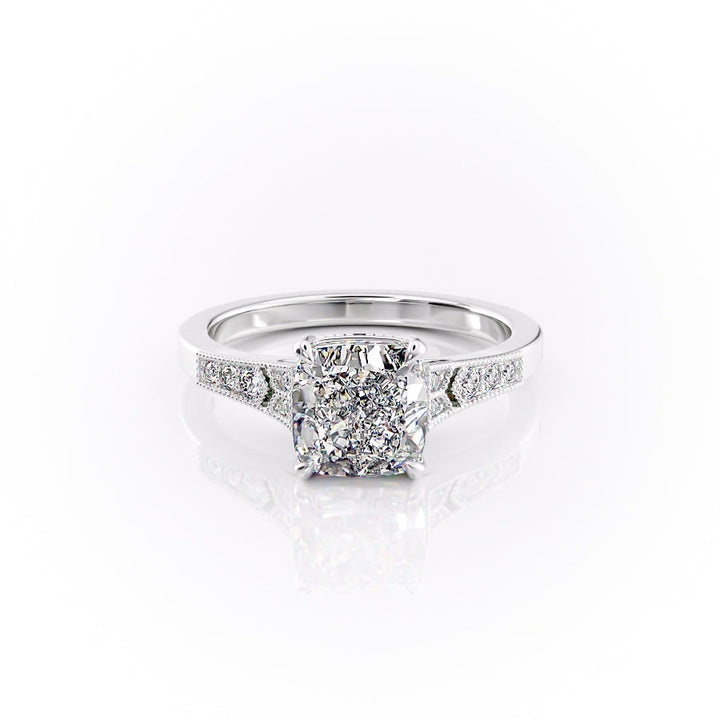 The Delilah Set With A Cushion Lab Diamond-L'Amour Brilliance #material_white