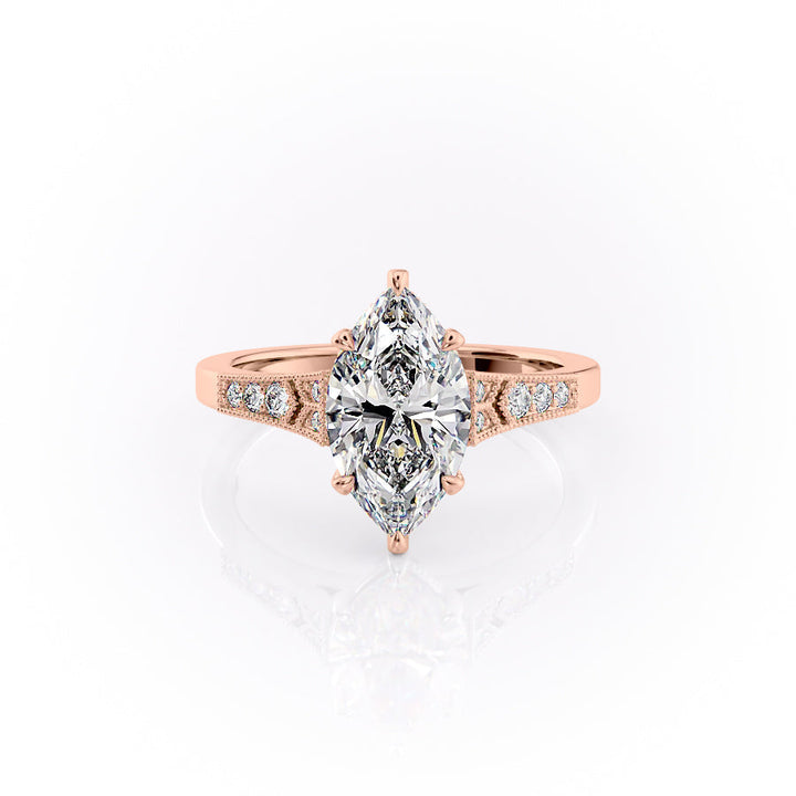 The Delilah Set With A Marquise Lab Diamond-L'Amour Brilliance #material_rose