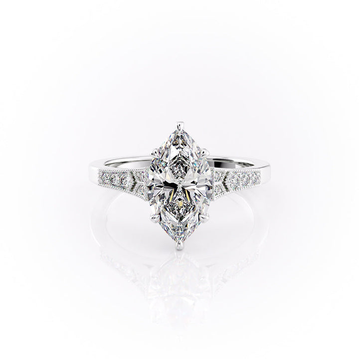 The Delilah Set With A Marquise Lab Diamond-L'Amour Brilliance #material_white