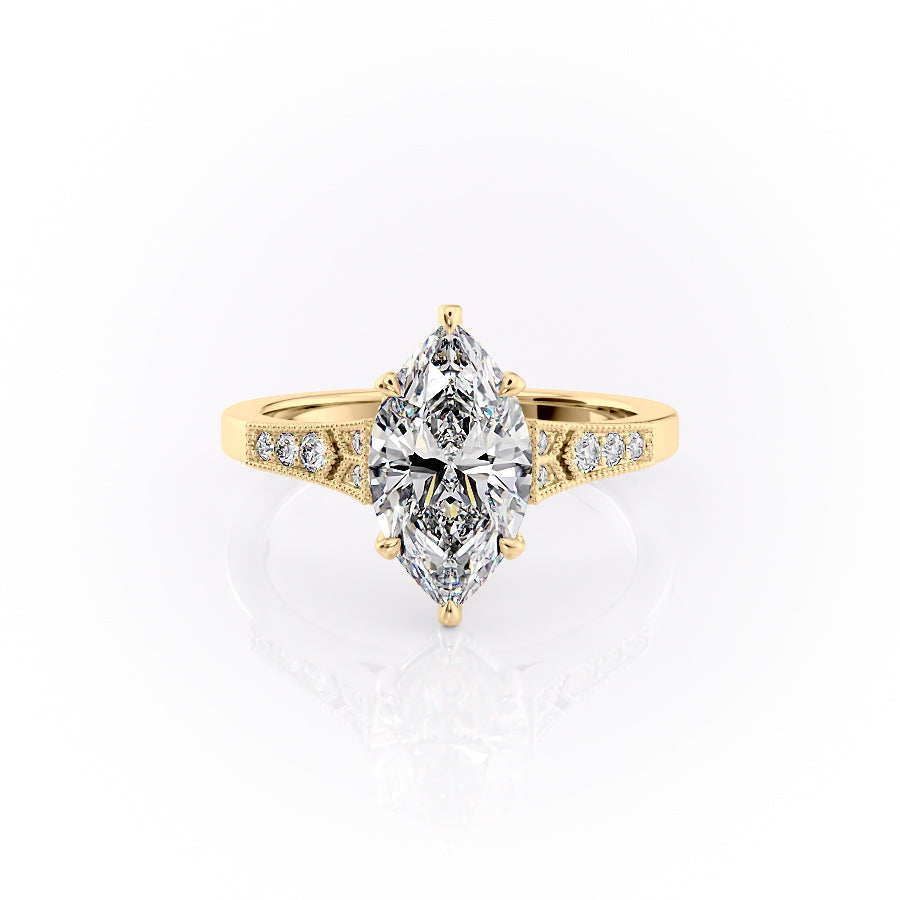 The Delilah Set With A Marquise Lab Diamond-L'Amour Brilliance #material_gold