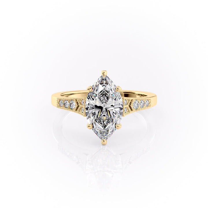 The Delilah Set With A Marquise Lab Diamond-L'Amour Brilliance #material_gold