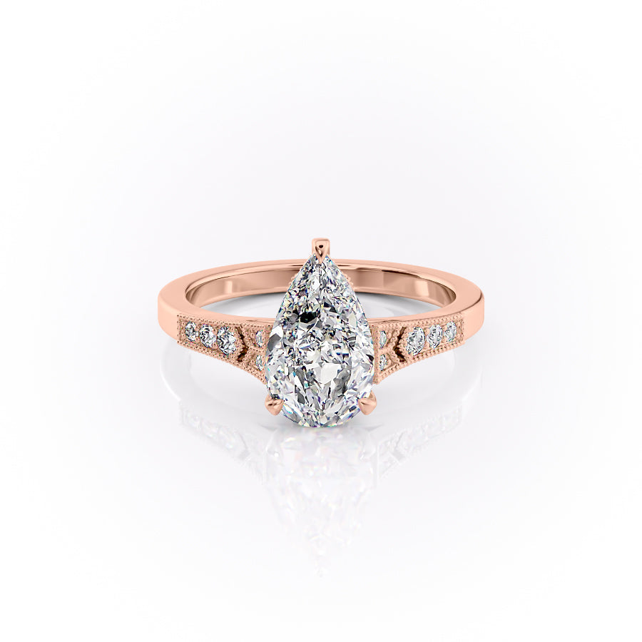 The Delilah Set With A Pear Lab Diamond-L'Amour Brilliance #material_rose