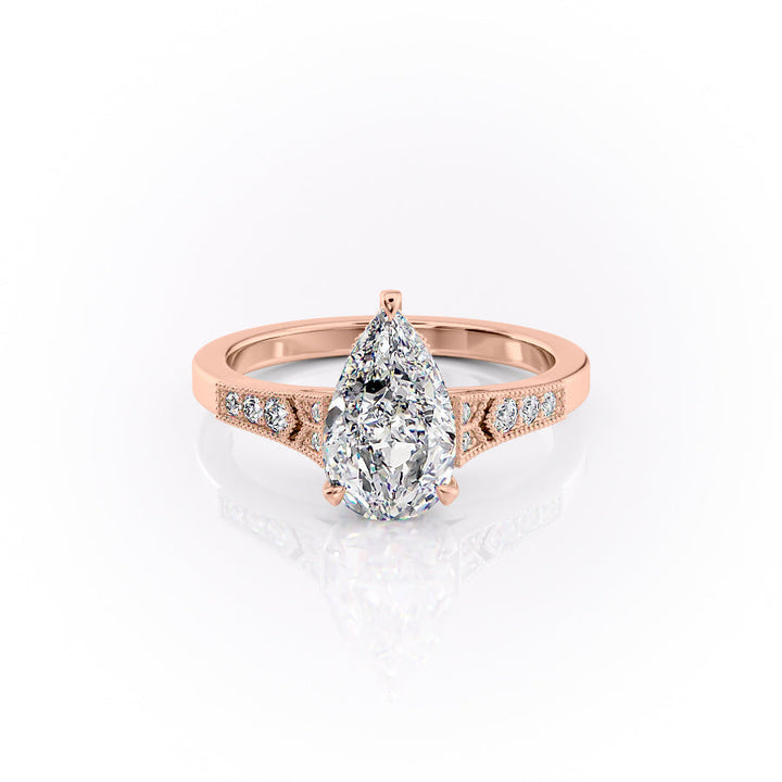 The Delilah Set With A Pear Lab Diamond-L'Amour Brilliance #material_rose
