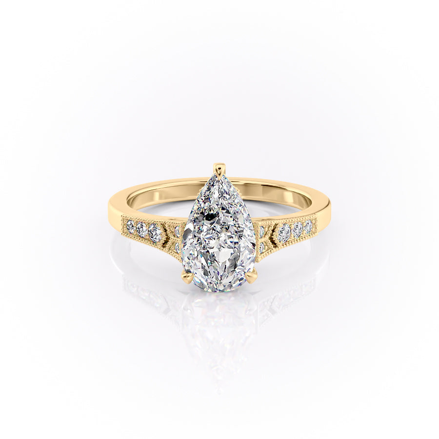 The Delilah Set With A Pear Lab Diamond-L'Amour Brilliance #material_gold