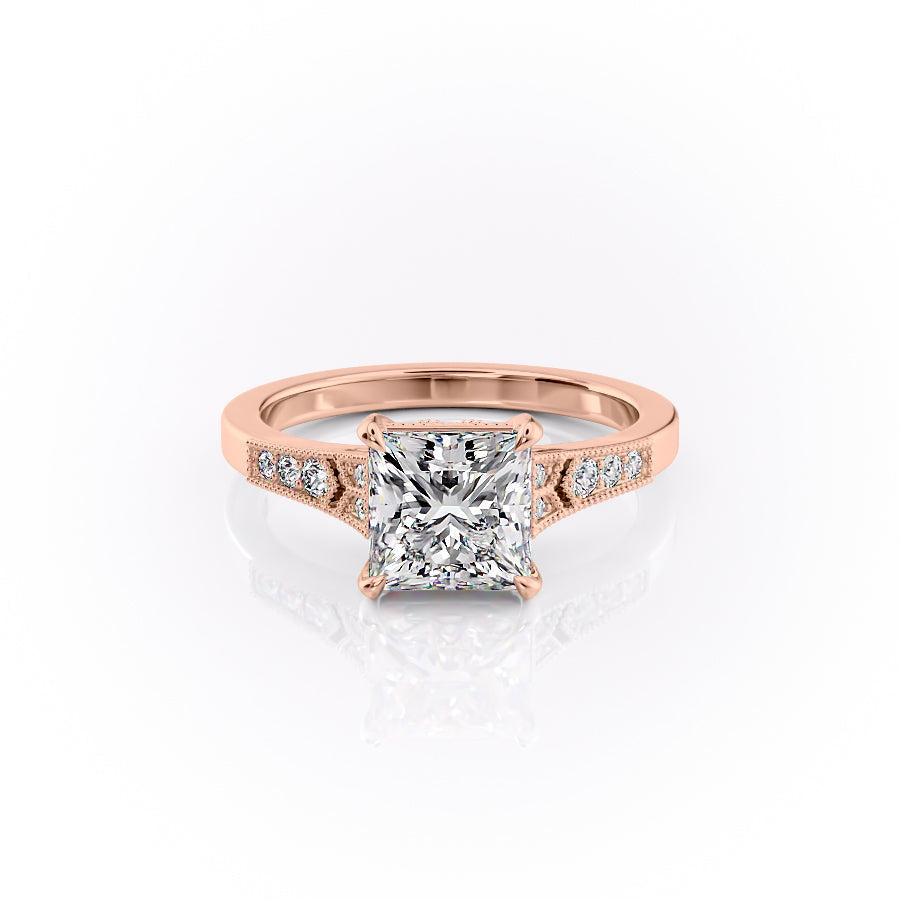 The Delilah Set With A Princess Lab Diamond-L'Amour Brilliance #material_rose
