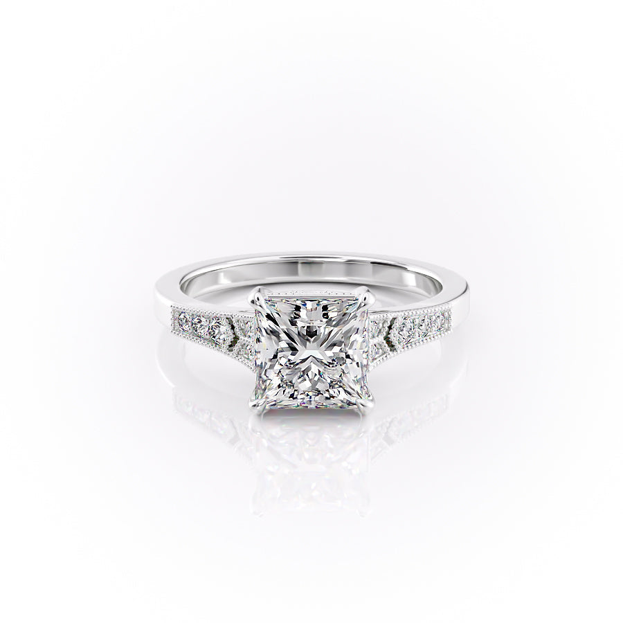 The Delilah Set With A Princess Lab Diamond-L'Amour Brilliance #material_white