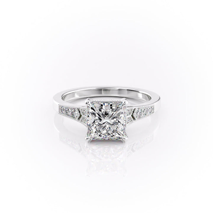 The Delilah Set With A Princess Lab Diamond-L'Amour Brilliance #material_white