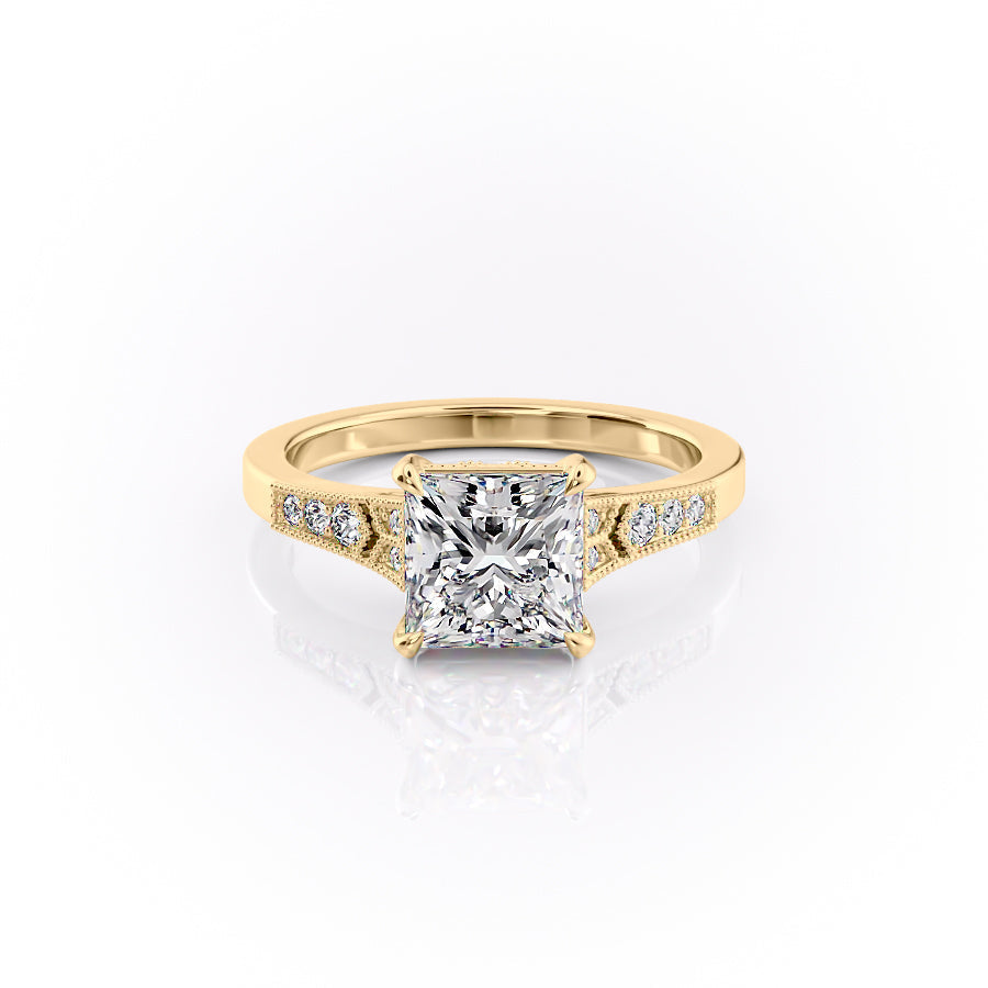 The Delilah Set With A Princess Lab Diamond-L'Amour Brilliance #material_gold