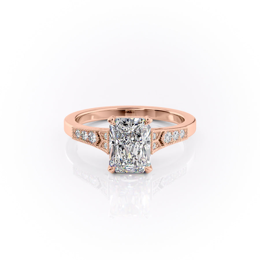 The Delilah Set With A Radiant Lab Diamond#material_rose
