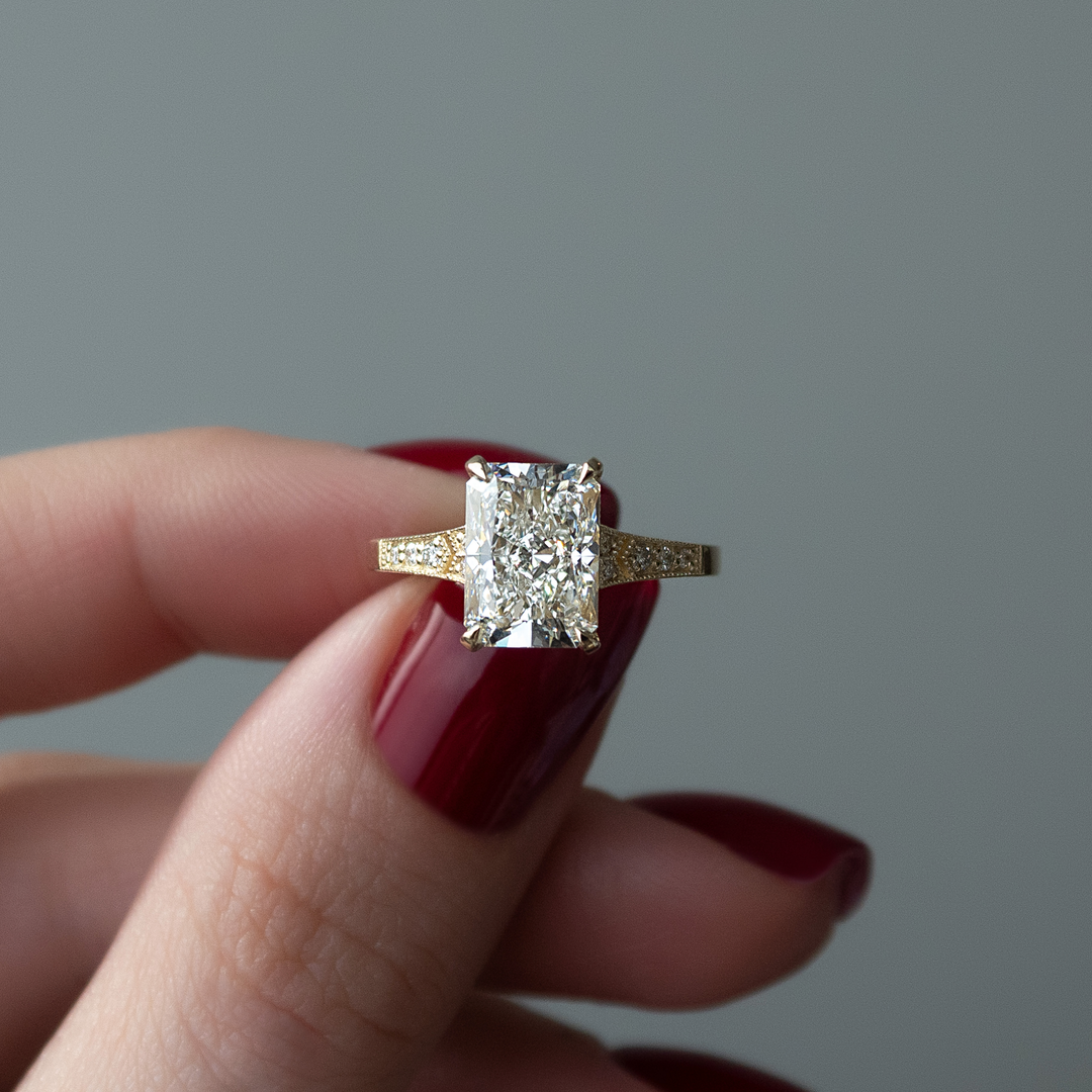 The Delilah Set With A Radiant Lab Diamond-L'Amour Brilliance #material_gold