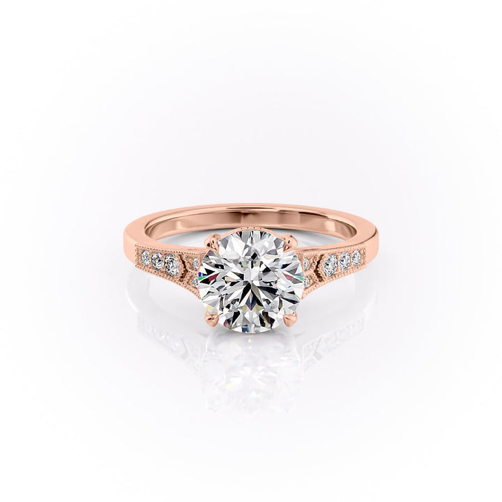 The Delilah Set With A Round Lab Diamond-L'Amour Brilliance #material_rose