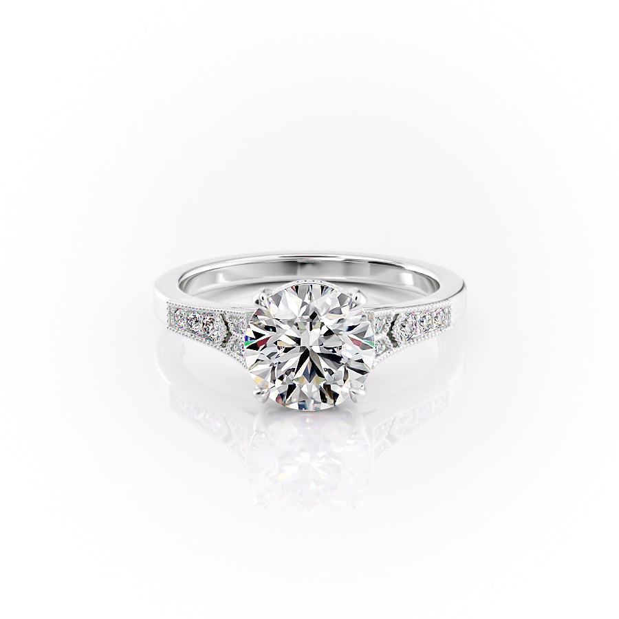 The Delilah Set With A Round Lab Diamond-L'Amour Brilliance #material_white