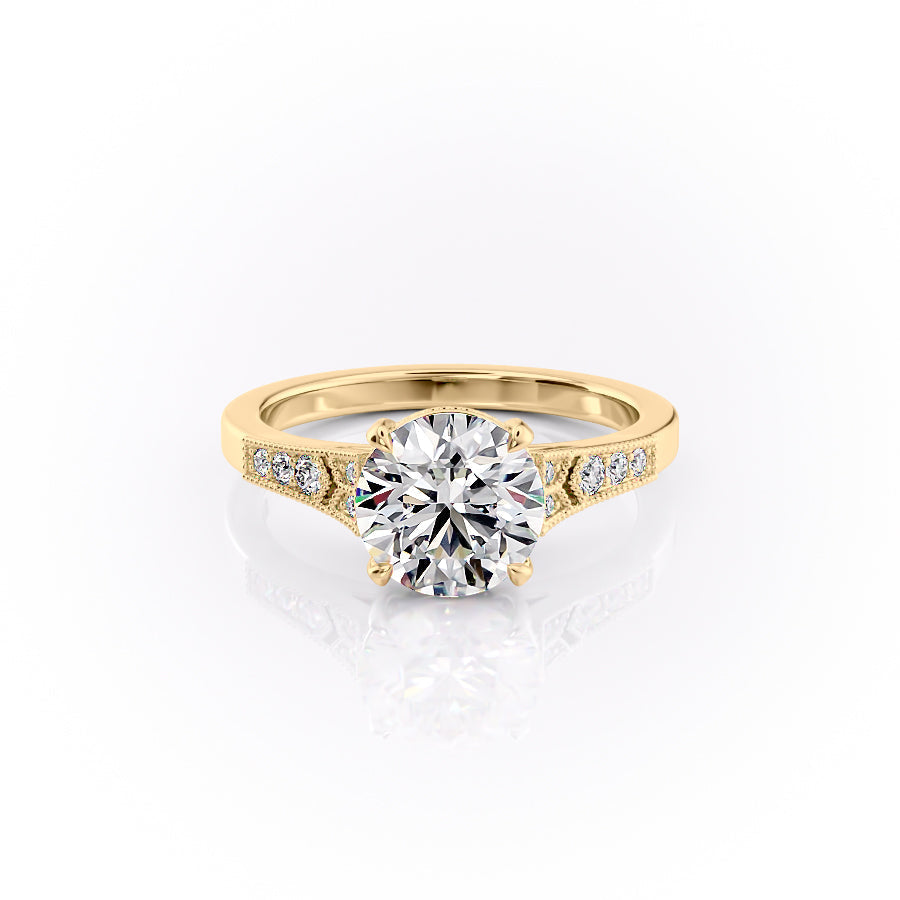 The Delilah Set With A Round Lab Diamond-L'Amour Brilliance #material_gold