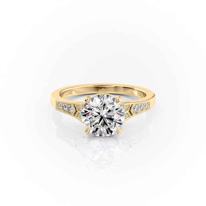 The Delilah Set With A Round Lab Diamond-L'Amour Brilliance #material_gold