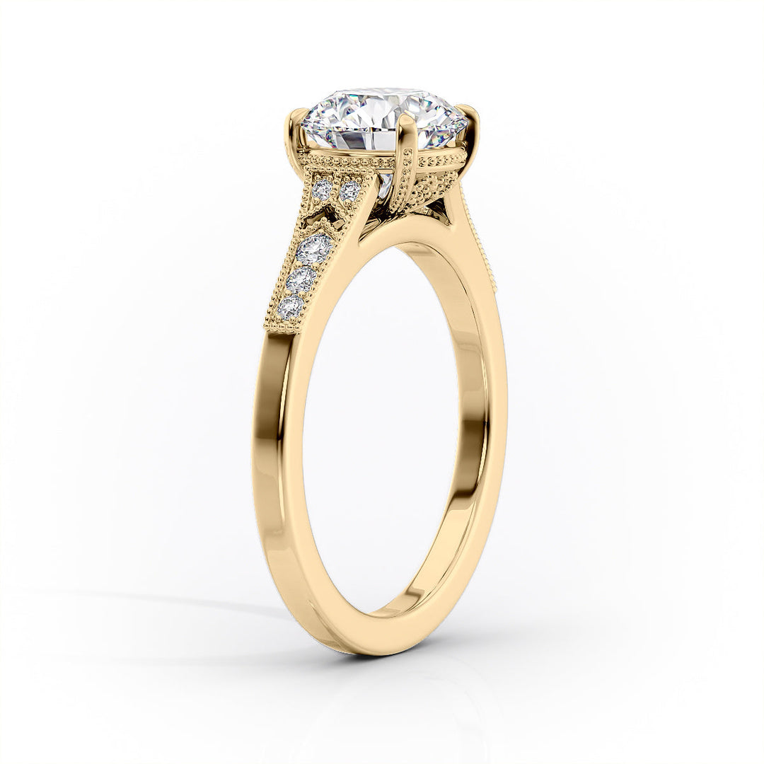 The Delilah Set With A Round Lab Diamond#material_gold