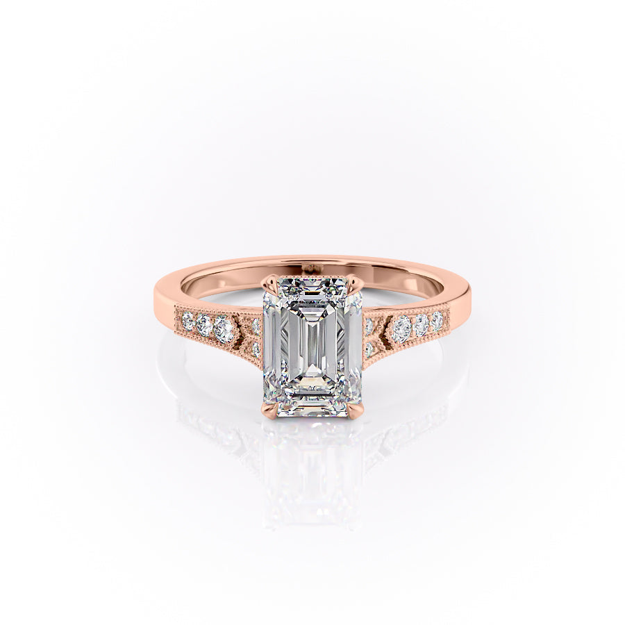 The Delilah Set With An Emerald Lab Diamond-L'Amour Brilliance #material_rose