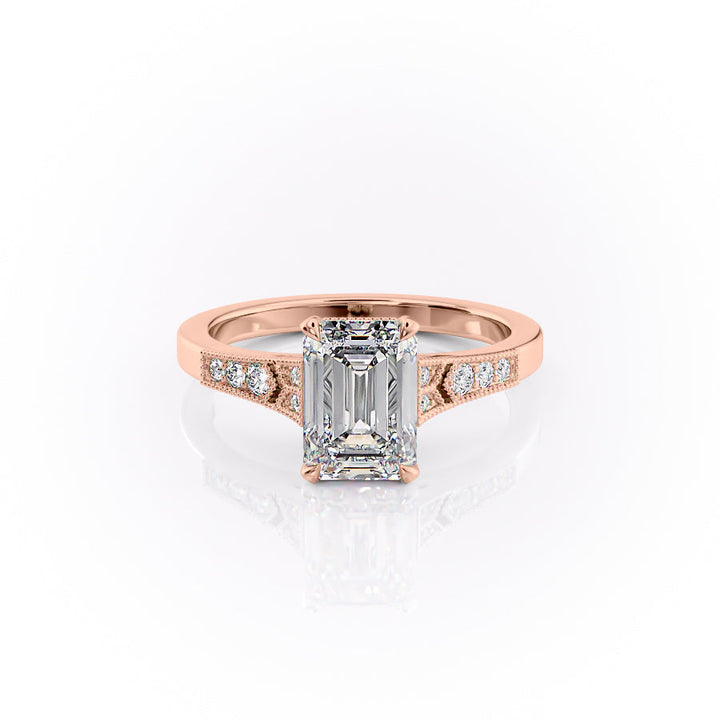 The Delilah Set With An Emerald Lab Diamond-L'Amour Brilliance #material_rose