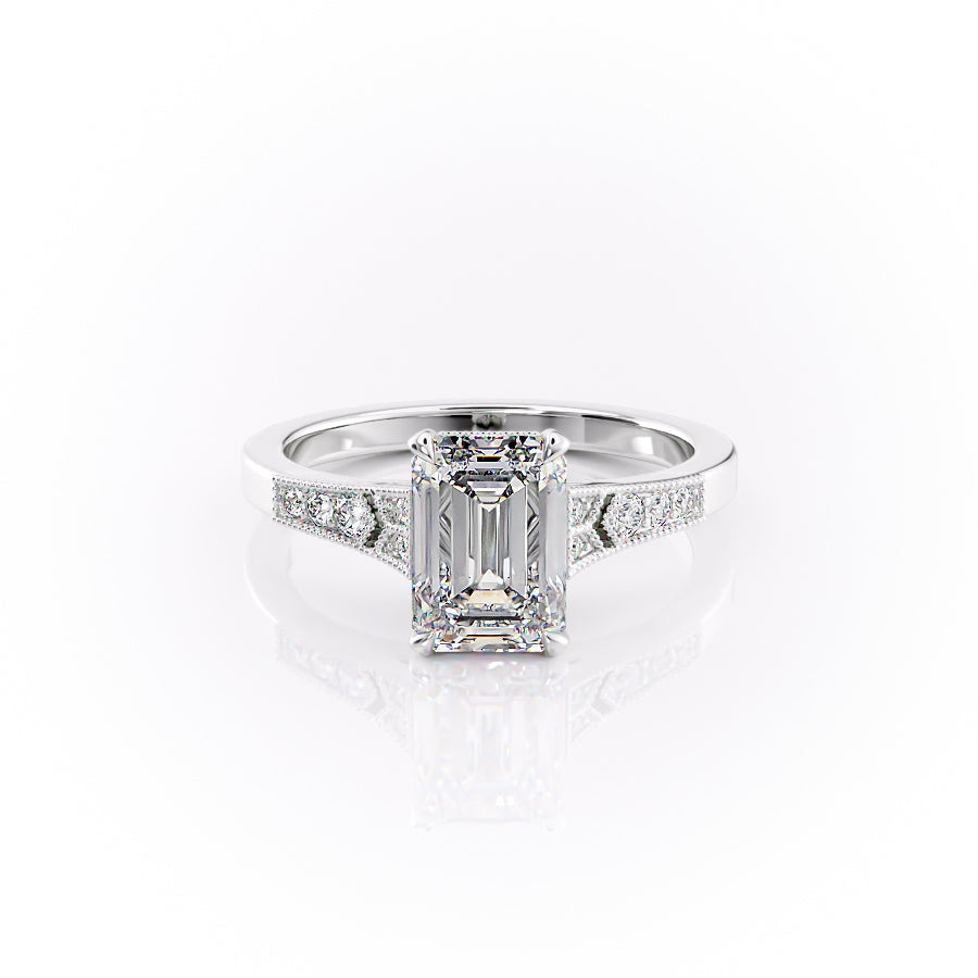 The Delilah Set With An Emerald Lab Diamond-L'Amour Brilliance #material_white