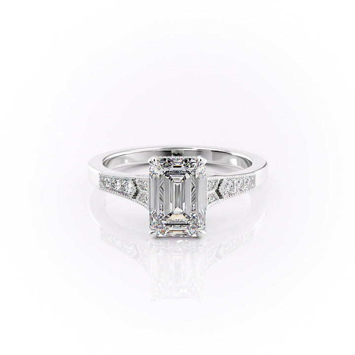 The Delilah Set With An Emerald Lab Diamond-L'Amour Brilliance #material_white