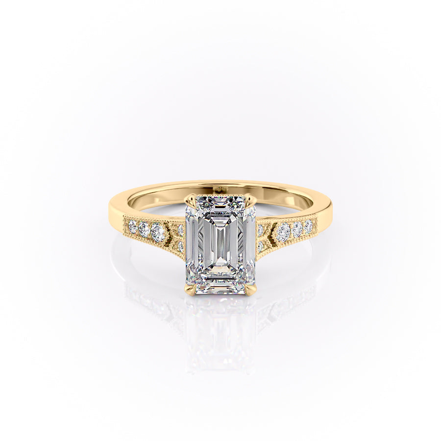 The Delilah Set With An Emerald Lab Diamond-L'Amour Brilliance #material_gold