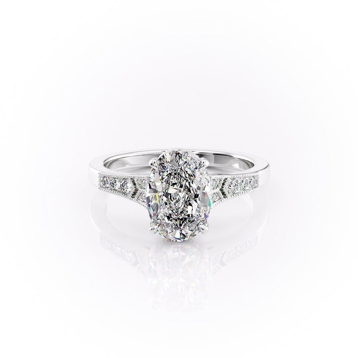 The Delilah Set With An Oval Lab Diamond-L'Amour Brilliance #material_white