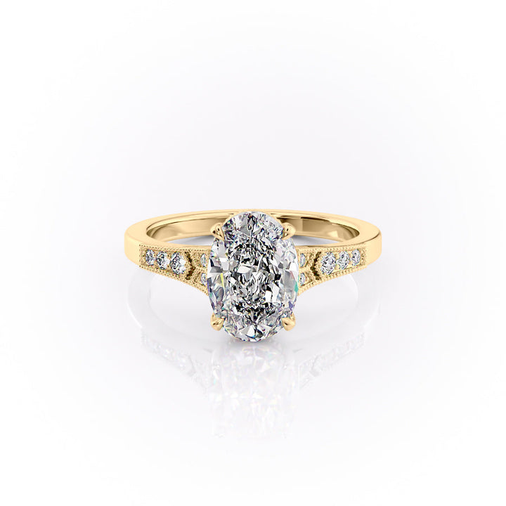 The Delilah Set With An Oval Lab Diamond-L'Amour Brilliance #material_gold