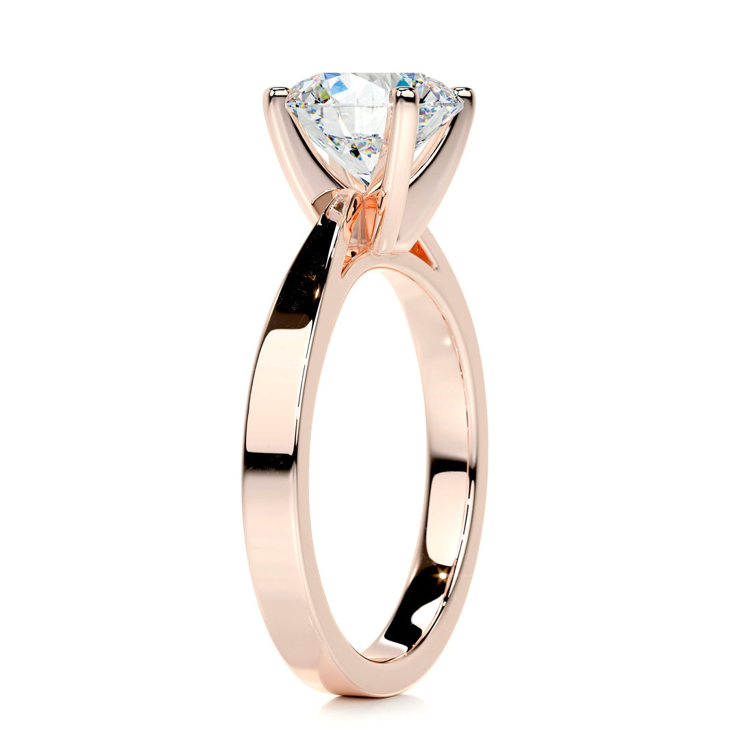 The Denver Moissanite Ring Moissanite 14K Rose 2 Carat #material_14k-rose