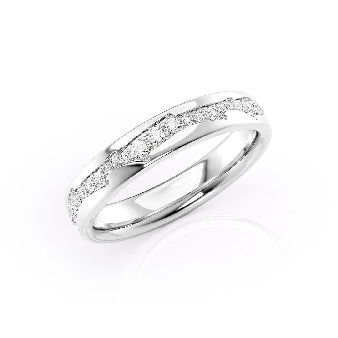 The Diamond Coco Cigar Wedding Bands 14K White#material_14k-white