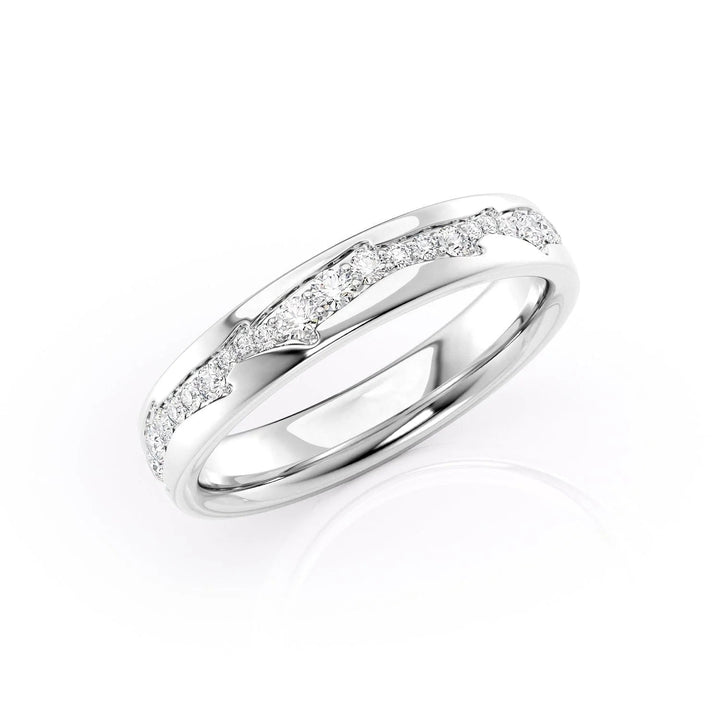 The Diamond Coco Cigar Wedding Bands 18K White#material_18k-white