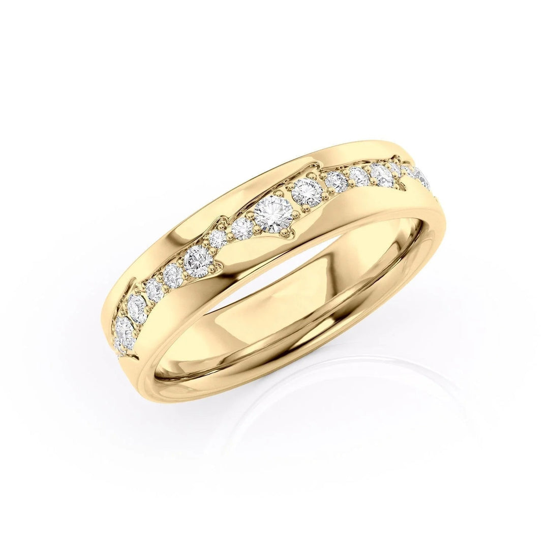 The Diamond Coco Cigar Wedding Bands 14K Gold#material_14k-gold