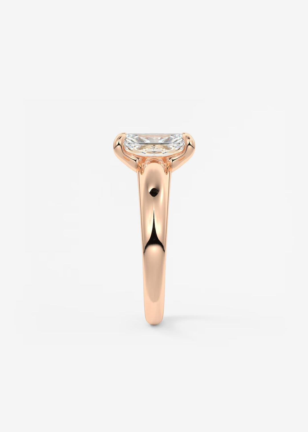 The Dune Engagement Ring with Radiant Cut Diamond#material_rose