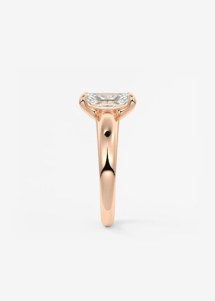 The Dune Engagement Ring with Radiant Cut Diamond#material_rose