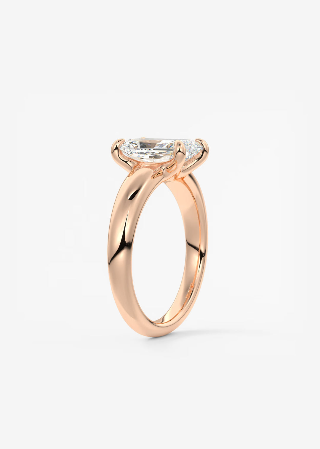 The Dune Engagement Ring with Radiant Cut Diamond#material_rose