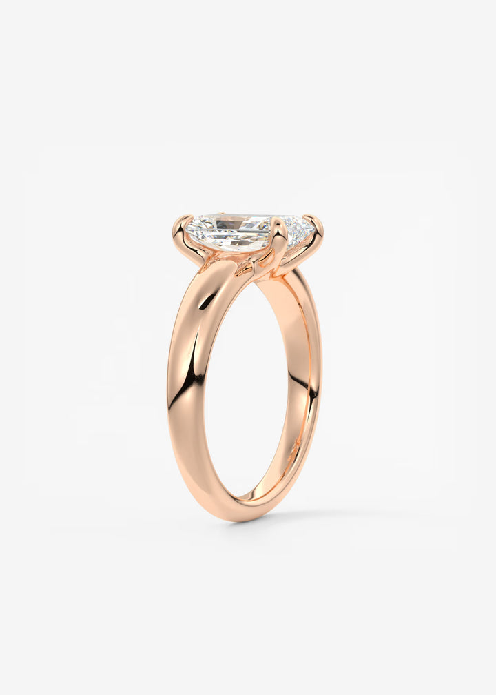 The Dune Engagement Ring with Radiant Cut Diamond#material_rose