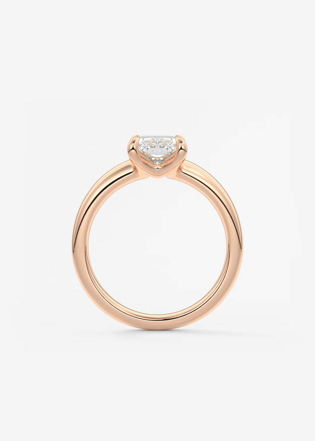 The Dune Engagement Ring with Radiant Cut Diamond#material_rose