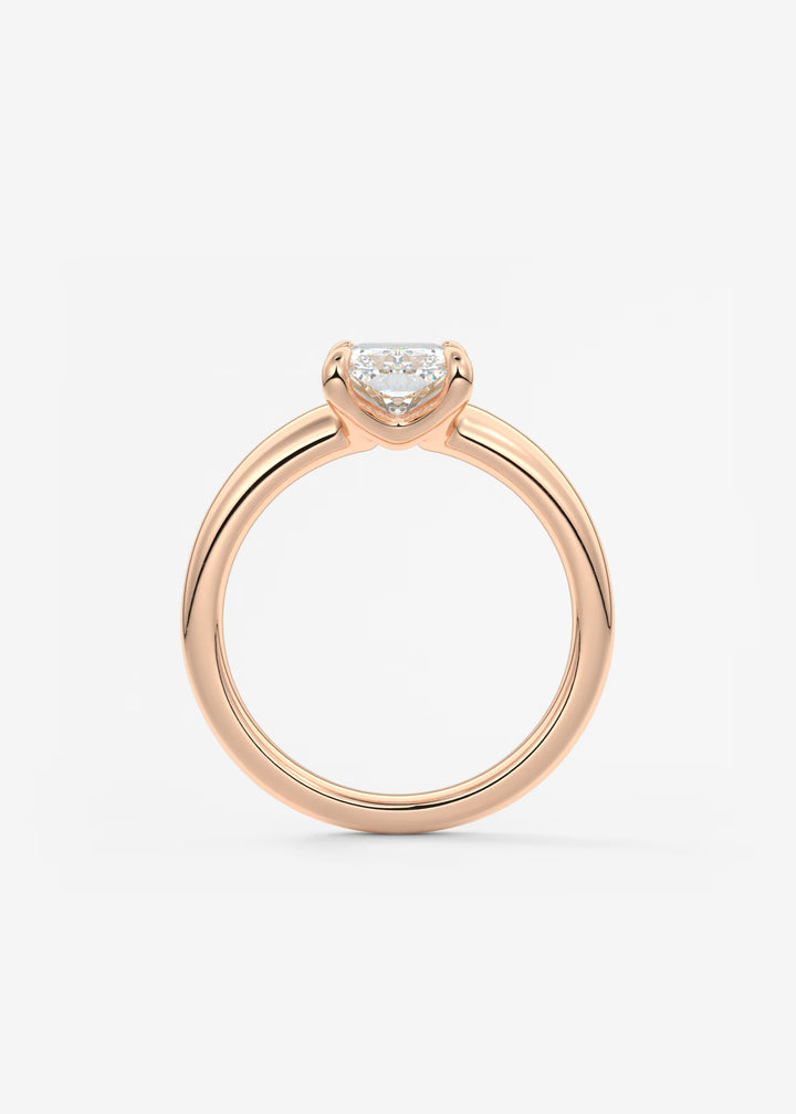 The Dune Engagement Ring with Radiant Cut Diamond#material_rose
