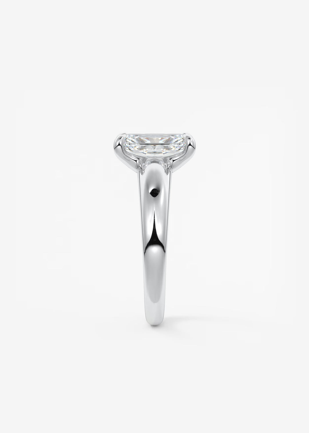 The Dune Engagement Ring with Radiant Cut Diamond#material_white