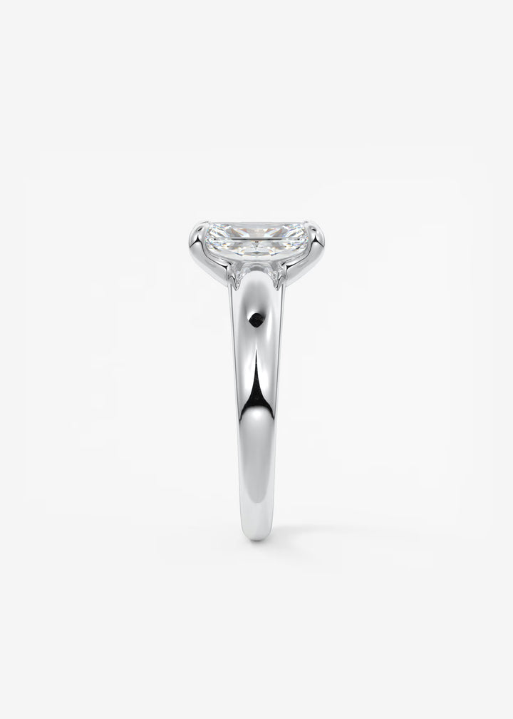 The Dune Engagement Ring with Radiant Cut Diamond#material_white