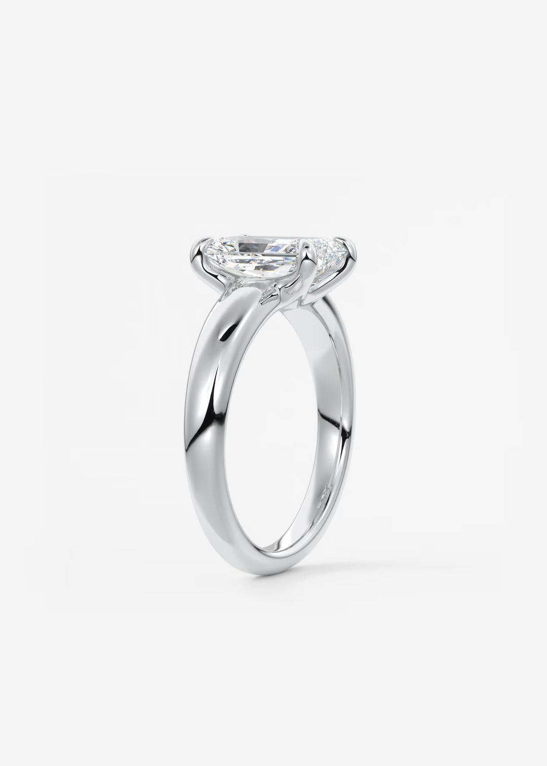 The Dune Engagement Ring with Radiant Cut Diamond#material_white