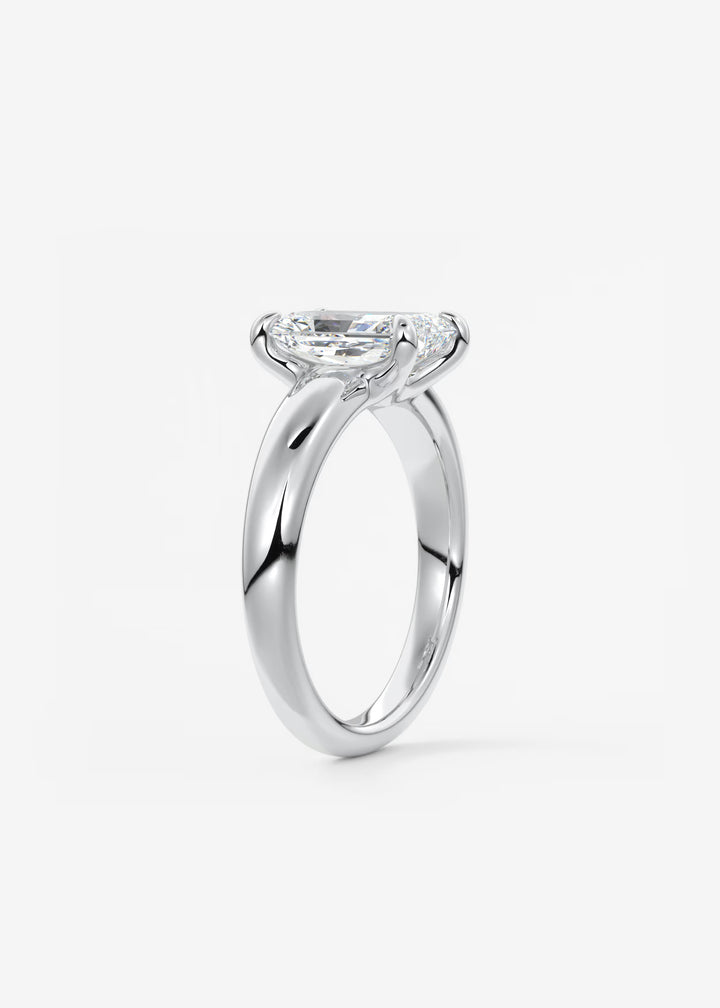 The Dune Engagement Ring with Radiant Cut Diamond#material_white