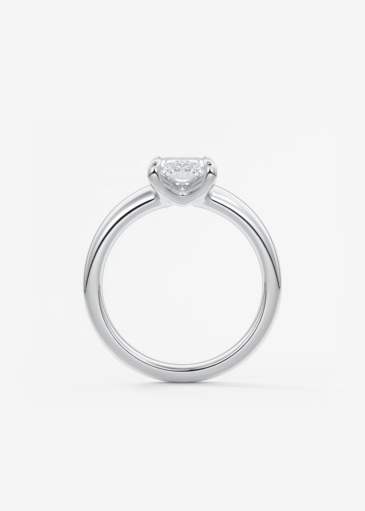 The Dune Engagement Ring with Radiant Cut Diamond#material_white