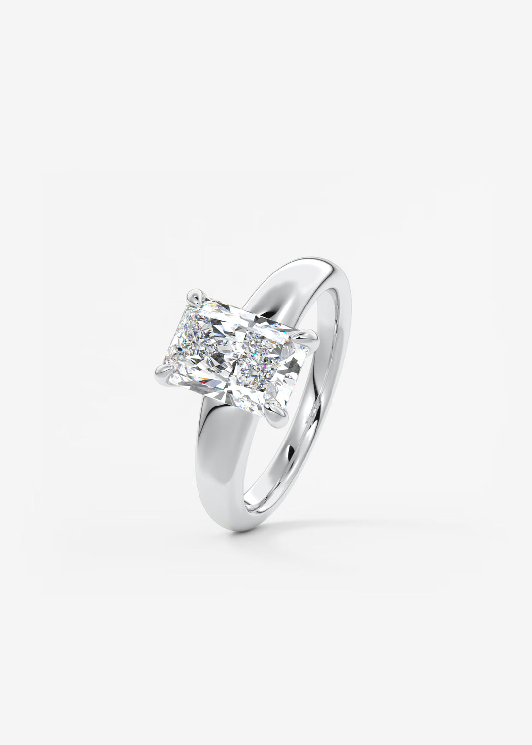 The Dune Engagement Ring with Radiant Cut Diamond#material_white