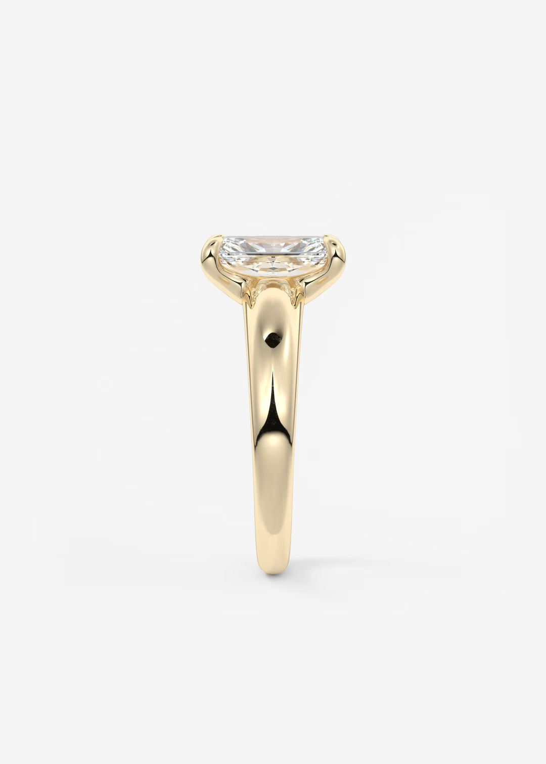 The Dune Engagement Ring with Radiant Cut Diamond#material_gold